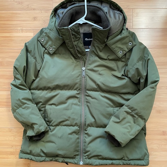 Madewell down puffer parka olive green - Picture 2 of 7